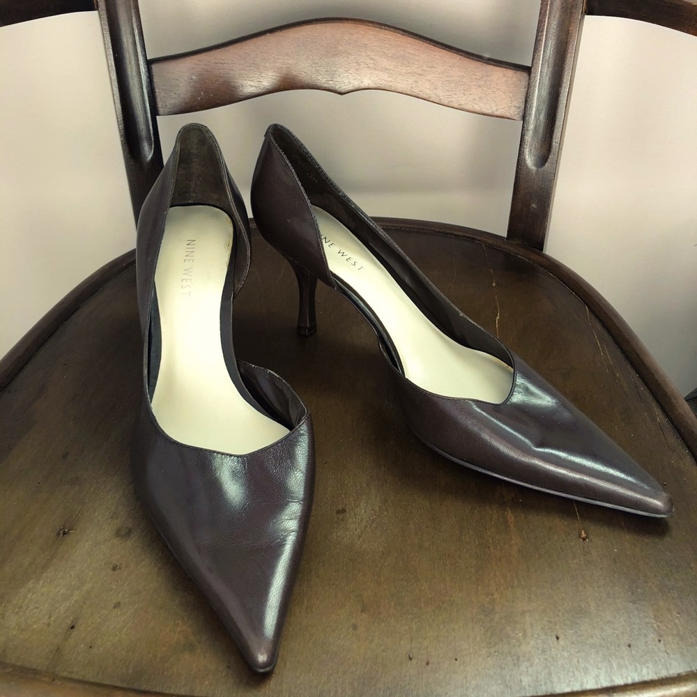 Nine West brown leather heels